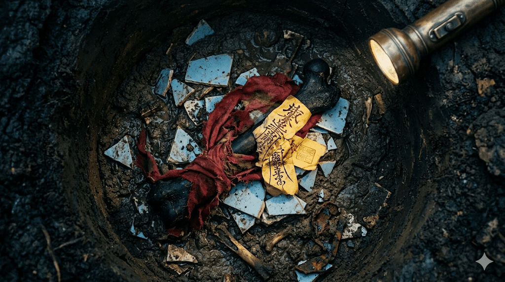 Hài cốt đen kịt và lá bùa trấn yểm trong truyện ma có thật tập 2