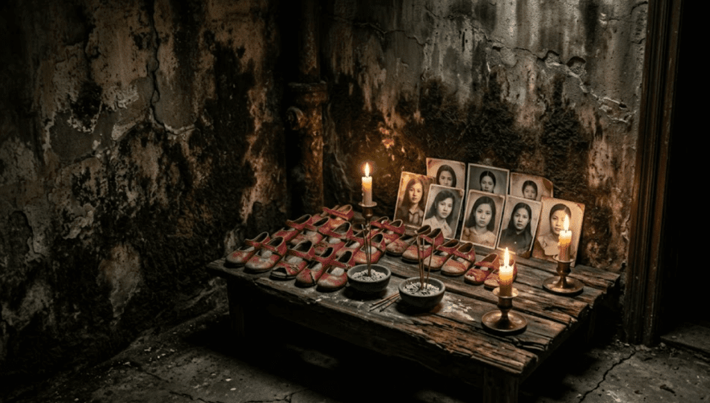 truyen-ma-co-that-ban-tho-doi-giay-do-duoi-ham-chung-cu